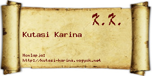Kutasi Karina névjegykártya